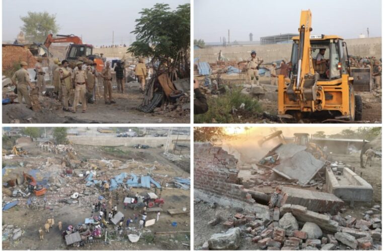 Samba Police demolish illegal structures at Balole Khad drug hotspot and retrieve land worth 60 crores