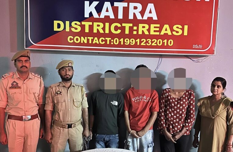Reasi police arrest three drug peddlers including interstate suspect from Punjab in Katra