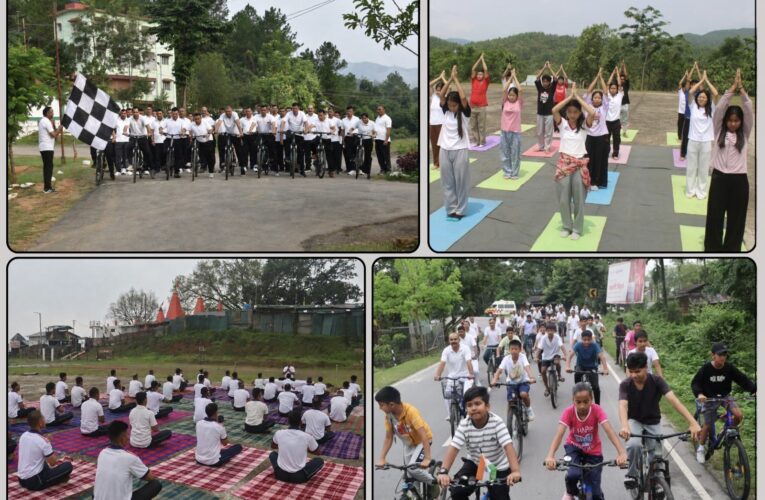 Indian Army and Assam Rifles Organize Cycling and Yoga Events Across Northeast to Promote Wellness