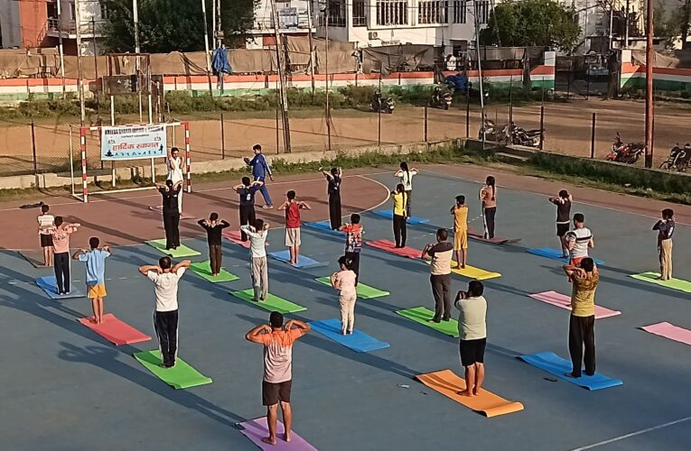 Kreeda Bharti Udhampur organises yoga session at Mini Stadium ahead of Yoga Day