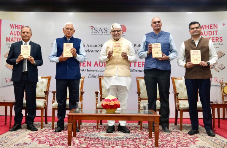 Vice President CP Radhakrishnan releases book on CAG audit interventions in New Delhi