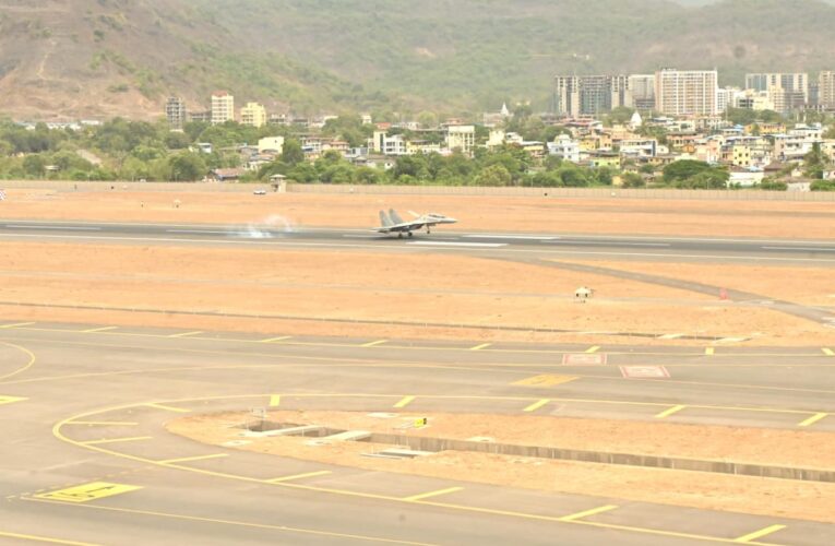Indian Air Force Su 30MKI Fighter Jet Makes Historic First Landing at Navi Mumbai International Airport