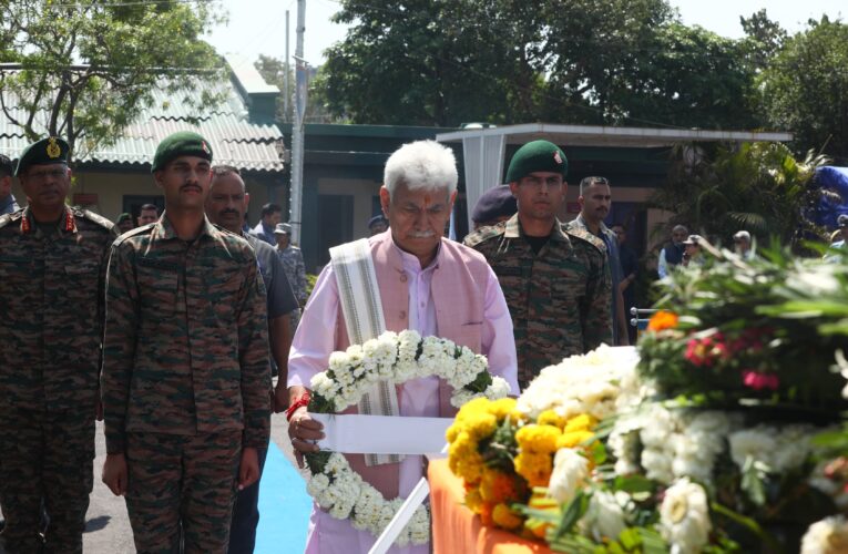 Jammu and Kashmir Lieutenant Governor leads tributes for Army officer Beereshwar Goswami martyred in Rajouri