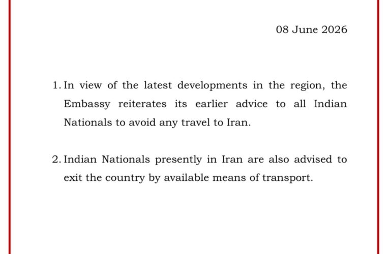 Indian embassy in Iran issues travel advisory for citizens