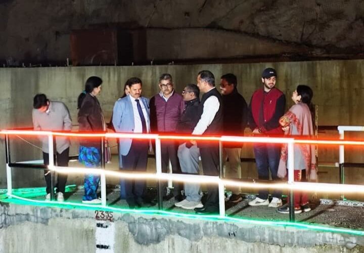 NHPC Director Projects Sanjay Kumar Singh reviews activities and historic power generation at Kishanganga Power Station