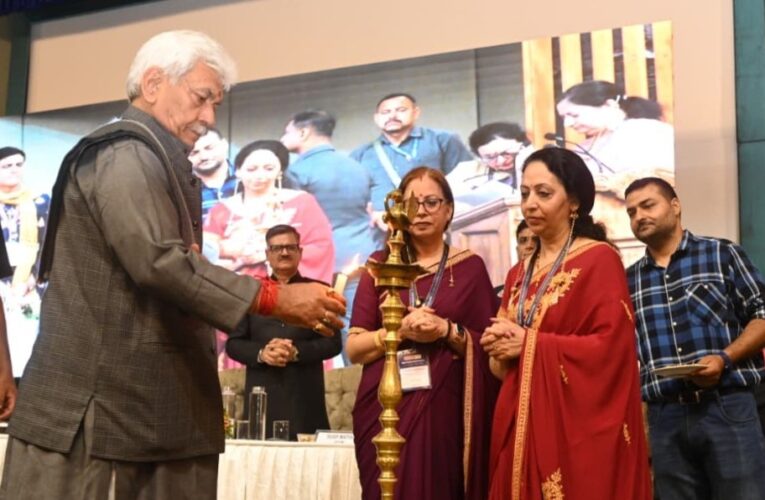 Manoj Sinha addresses Global Kashmiri Pandit Conclave in Srinagar emphasizing homecoming and regional development