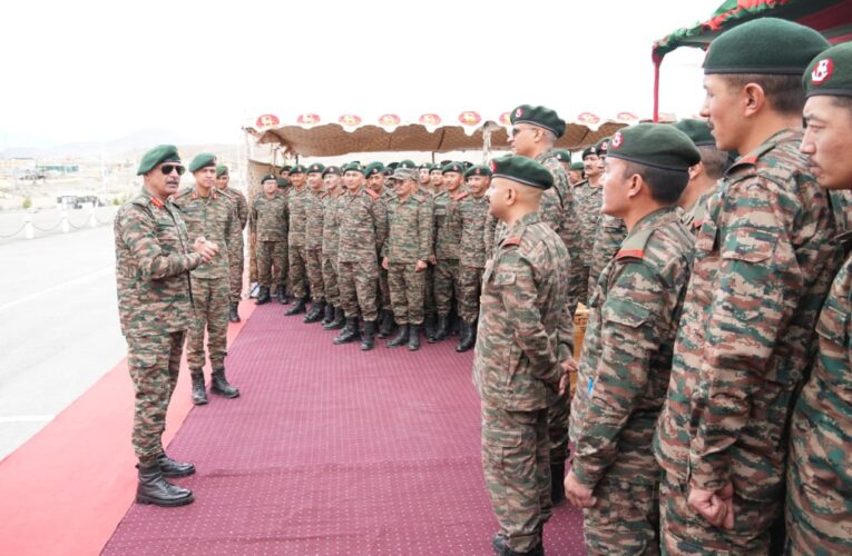 Fire and Fury Corps Commander reviews training and infrastructure at Ladakh Scouts Regimental Centre