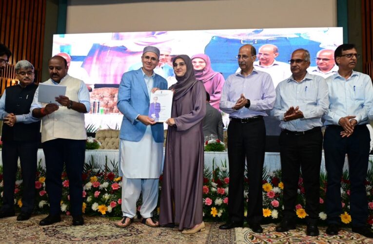 Chief Minister Omar Abdullah distributes appointment letters to 132 junior engineers at SKICC