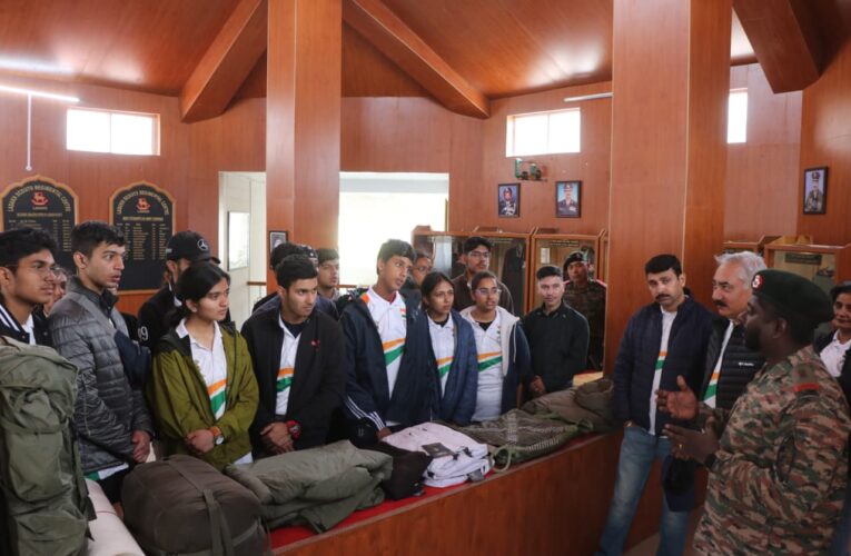 Chandigarh students on cycling expedition visit Ladakh Scouts Regimental Centre