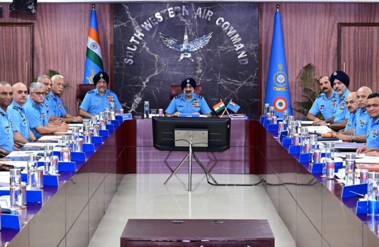 Air Chief Marshal AP Singh reviews operational readiness at Gandhinagar conference