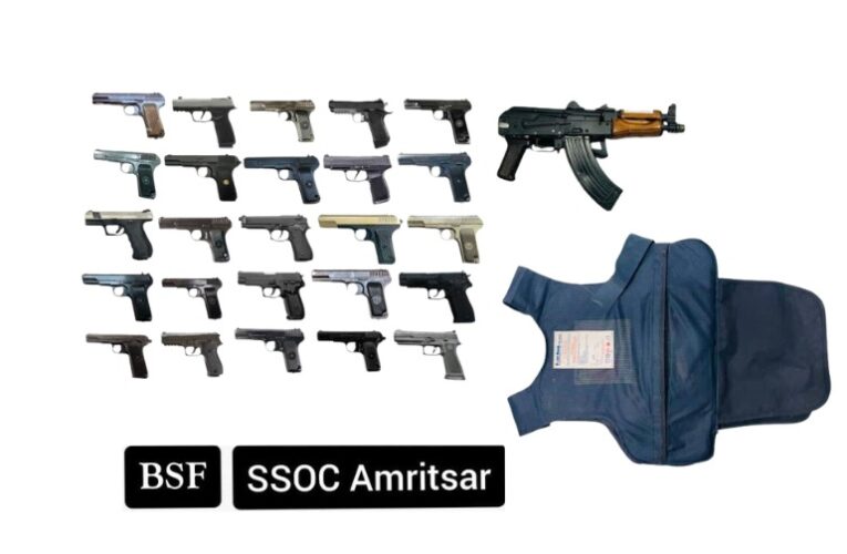 BSF and Punjab Police seize massive cache of arms near International Border