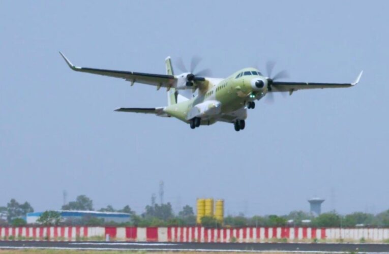 Indian Air Force celebrates successful maiden flight of first indigenous C 295 transport aircraft