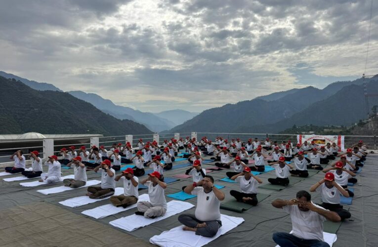 National Cadet Corps Cadets Celebrate International Yoga Day at Chenab Rail Bridge