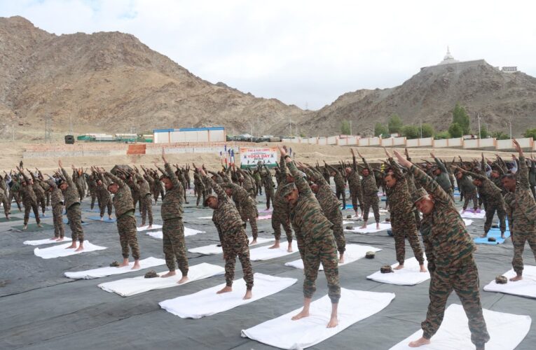 Leh Hosts Fire and Fury Corps International Day of Yoga Celebration