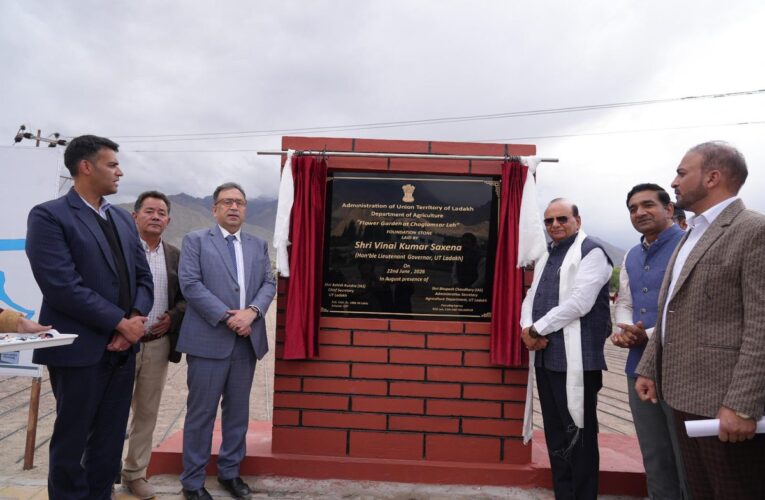 Lieutenant Governor of Ladakh Vinai Kumar Saxena lays foundation stone for high altitude flower fields in Leh