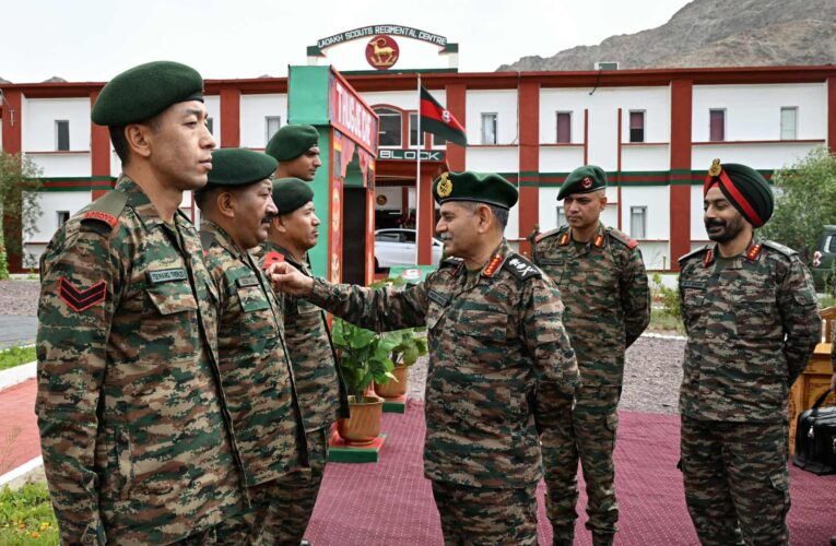 Army Chief General Upendra Dwivedi Reviews Operational Readiness and Civil-Military Synergy at Ladakh Scouts Regimental Centre
