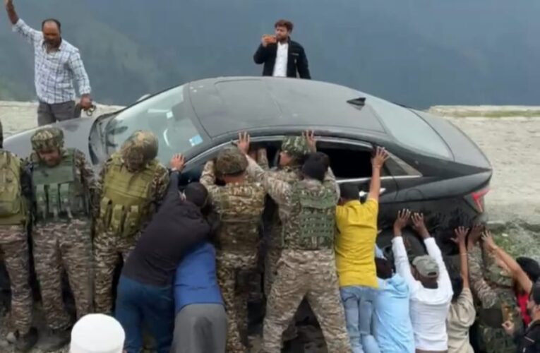 CRPF Quick Action Team Rescues Tourists After Vehicle Skids Near Razdan Top