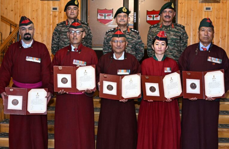 COAS General Upendra Dwivedi Honours Five Outstanding Army Veterans in Ladakh