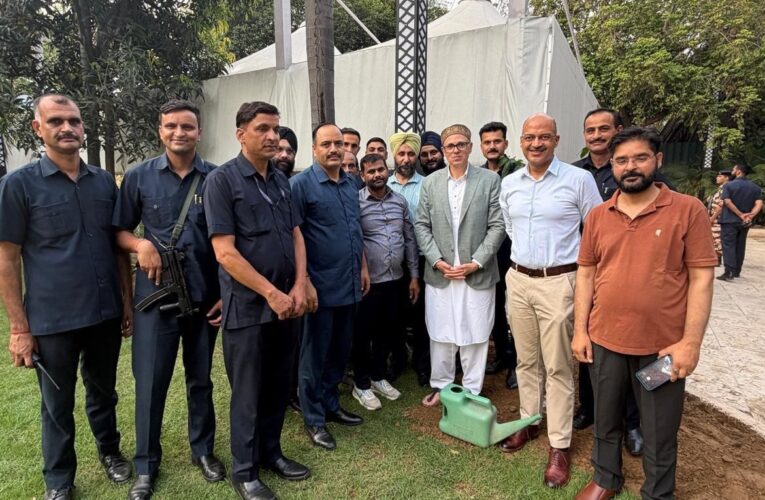 Jammu and Kashmir Chief Minister Omar Abdullah plants sapling in New Delhi on World Environment Day