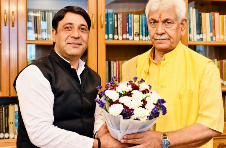 Umer Jaan Meets Lieutenant Governor Manoj Sinha to Present Pulwama Development Demands