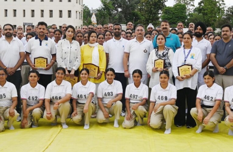 Over five hundred trainees pledge against drug abuse at PTTI Vijaypur yoga and Nasha Mukt Abhiyan event