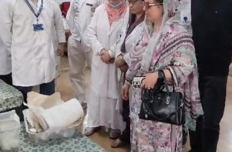 Health Minister Sakeena Itoo reviews voluntary blood donation drive at Srinagar Airport