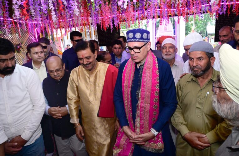 Omar Abdullah reviews arrangements for annual Mata Kheer Bhawani Mela during Ganderbal temple visit