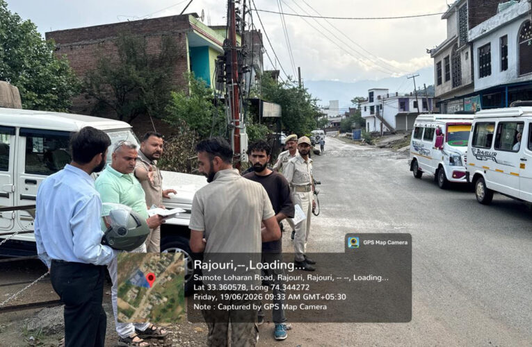 Rajouri Motor Vehicles Department penalizes traffic violators and seizes vehicles in enforcement drive