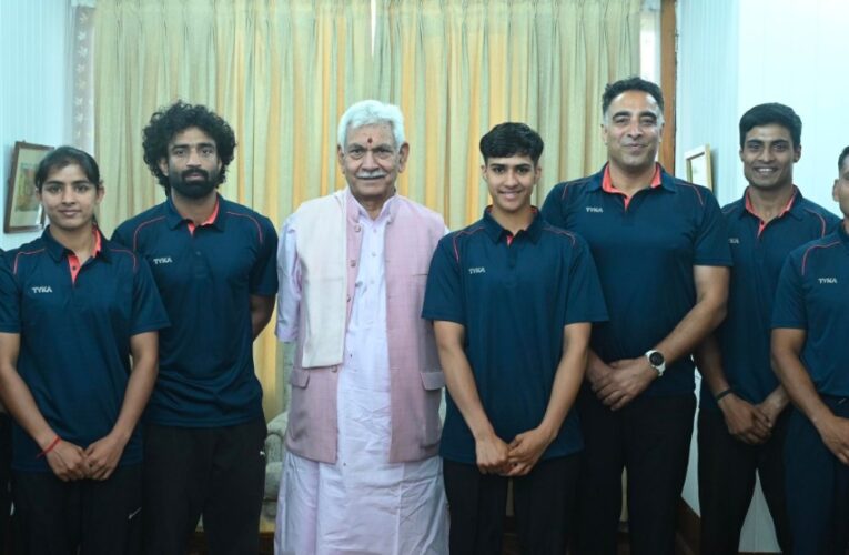 Indian Wushu Team for 20th Asian Games Meets Lieutenant Governor Manoj Sinha Before China Departure