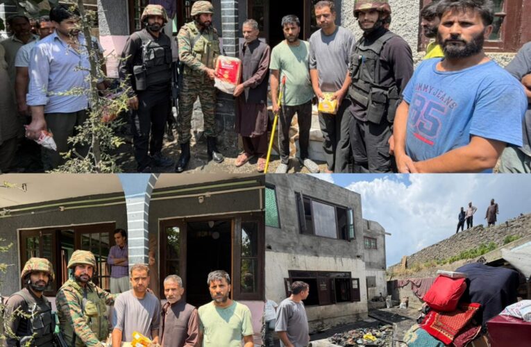 Indian Army extends help to fire-hit family in Pampore