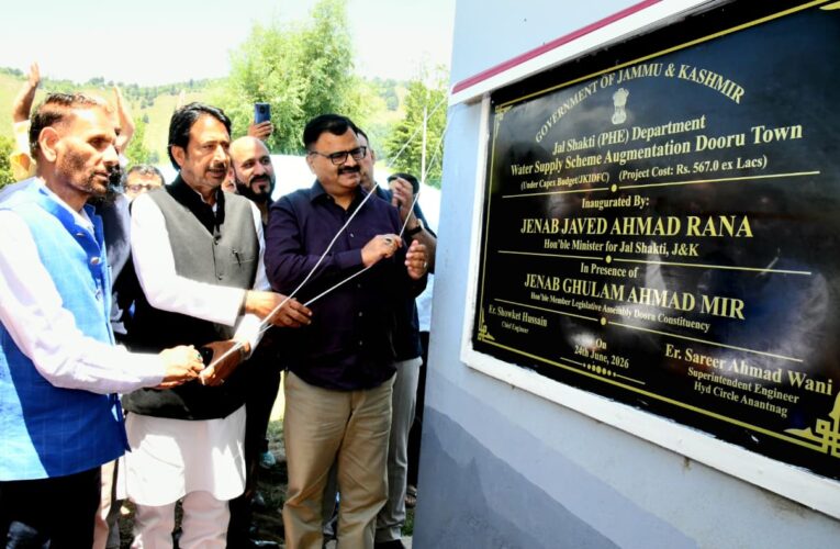 Minister Javed Ahmed Rana inaugurates rapid sand filtration plant in Dooru Anantnag
