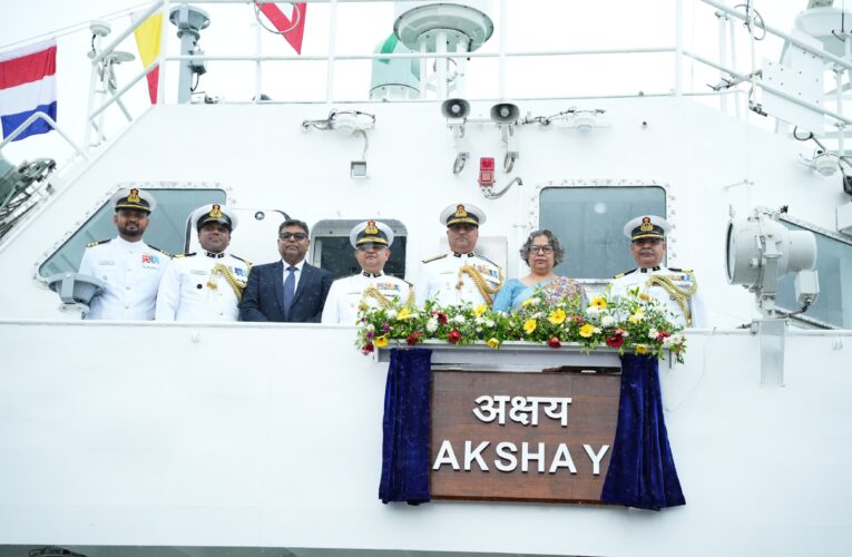 New Generation Fast Patrol Vessel ICGS Akshay Commissioned Into Indian Coast Guard Fleet