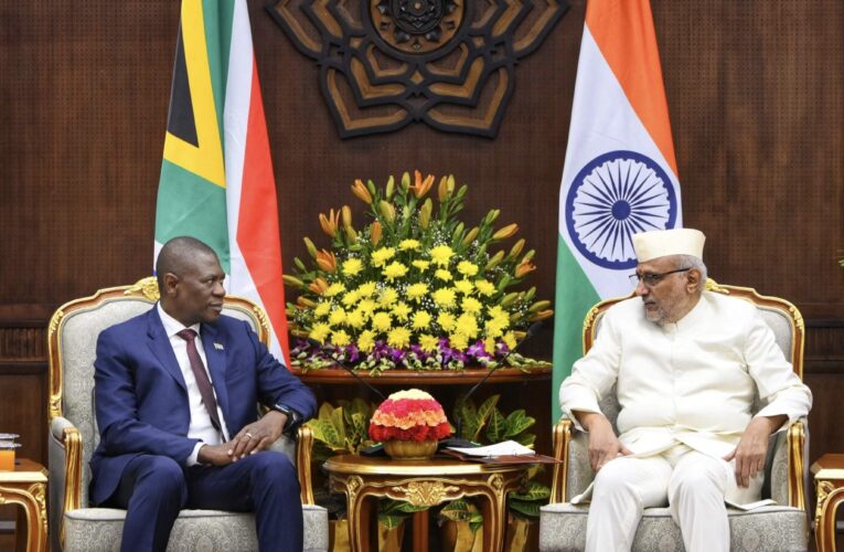 South Africa Deputy President Paul Mashatile meets Vice President C P Radhakrishnan in New Delhi to strengthen bilateral ties