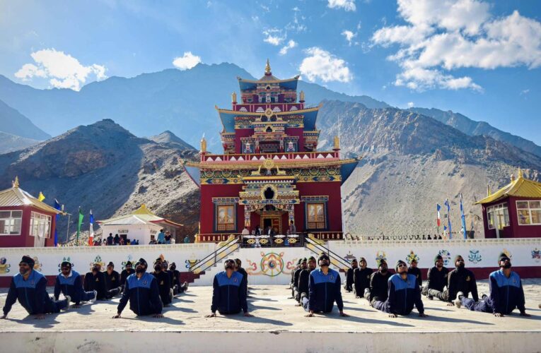 Golden Key Gunners Hold High Altitude Yoga Session in Spiti Valley Ahead of International Yoga Day