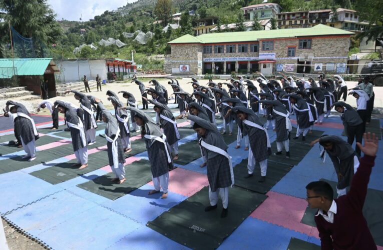 Indian Army conducts pre International Day of Yoga session at school in Himachal Pradesh