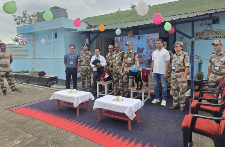 CISF celebrates sixth birthday of elite K9 heroes Max and Bruno at Imphal Airport