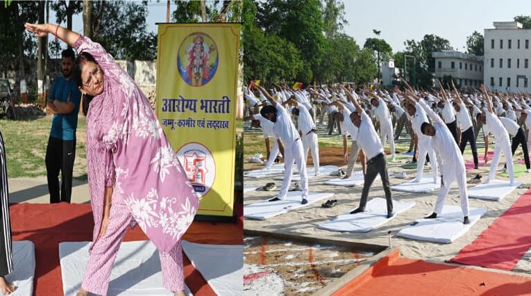 Mastering Mindfulness: 500+ Police Trainees Embrace Wellness at PTTI Vijaypur’s Mega International Yoga Day Event