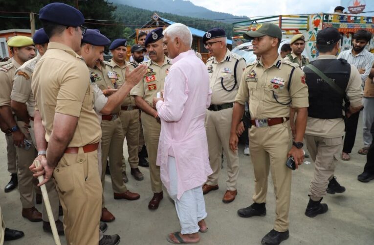 Jammu and Kashmir Director General of Police reviews security and arrangements at Nunwan base camp for Shri Amarnath Ji Yatra