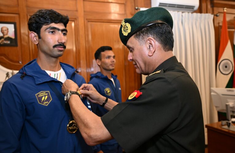 General Dhiraj Seth Felicitates Historic World Rowing Cup Gold Medalists