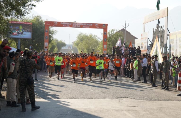 Over 3,000 runners participate in Sarhad Shauryathon 2026 at Kargil War Memorial in Dras