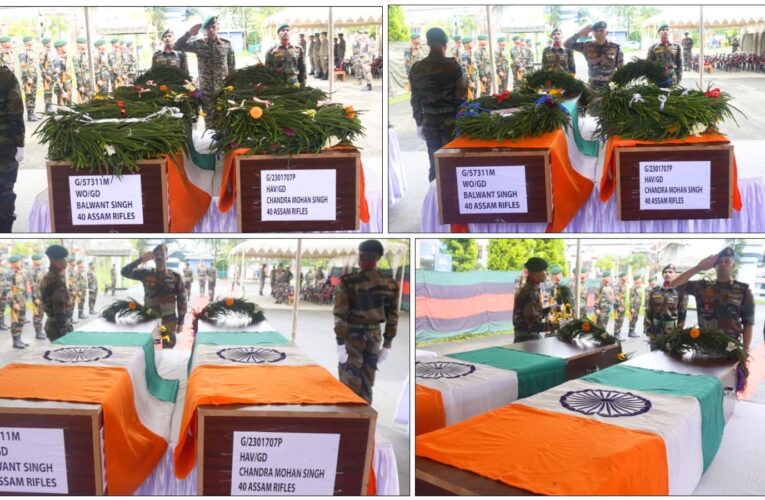 Wreath laying ceremony held for fallen Assam Rifles soldiers at Imphal Airport