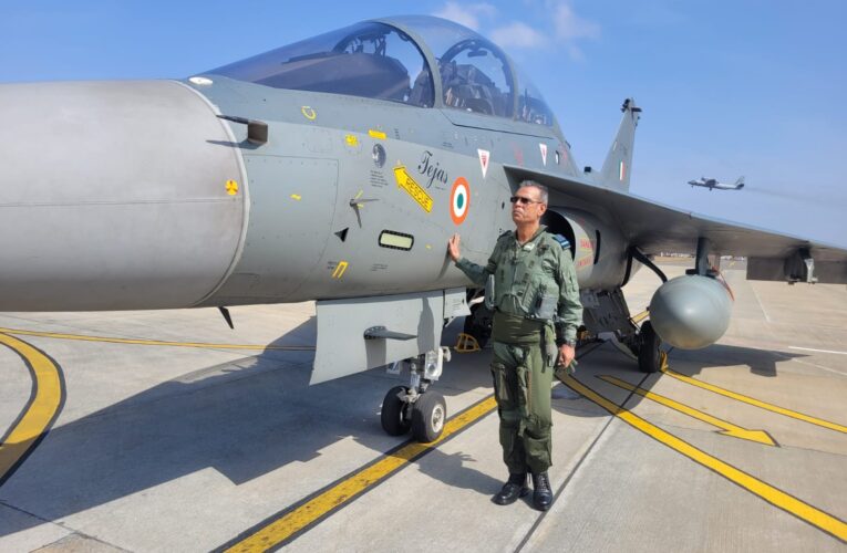 Air Force Commander of Southern Air Command Reviews Combat Readiness and Flies Tejas Fighter Jet in Sulur