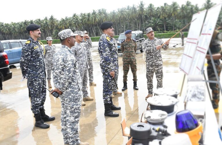 Vice Admiral Vineet McCarty reviews operational readiness at Car Nicobar Air Force Station