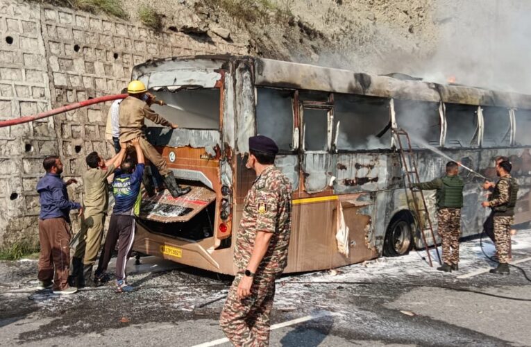 Shri Amarnath Yatra: 47 Pilgrims Safe After Bus Catches Fire in Jammu’s Ramban; CRPF Leads Swift Rescue