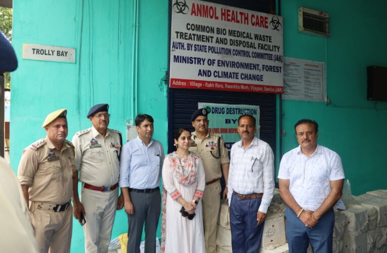 J&K High Level Drug Disposal Committee destroys contraband narcotics worth 150 crore rupees