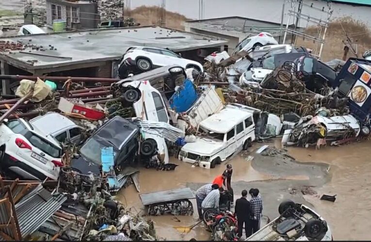 Rajouri flash floods submerge Bela Colony and sweep away vehicles