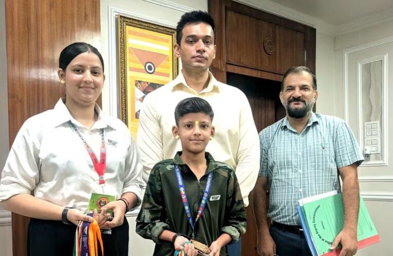 Jammu DC Honors Bishnah Athletes for Achievements in Taekwondo and Kickboxing
