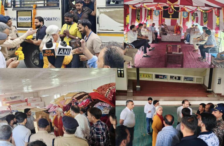 Shri Amarnath Yatra pilgrims receive warm welcome at Shadipora transit camp in Bandipora​