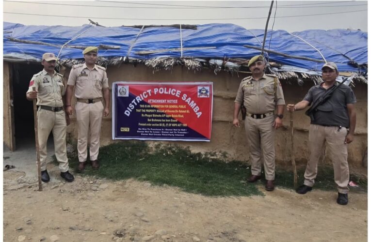 Samba Police seize property of notorious drug peddler under NDPS Act