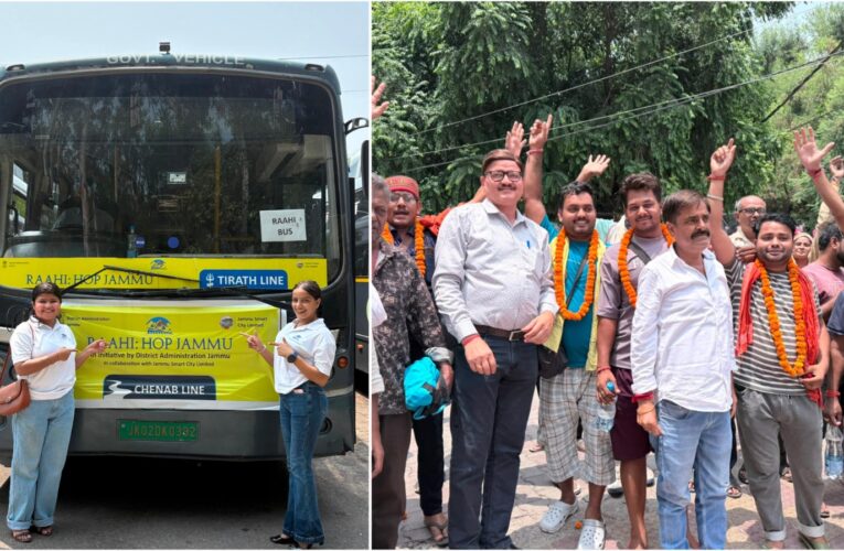 Amarnath Yatris Enjoy Free Ride on RAAHI Hop-On Hop-Off E-Buses in Jammu